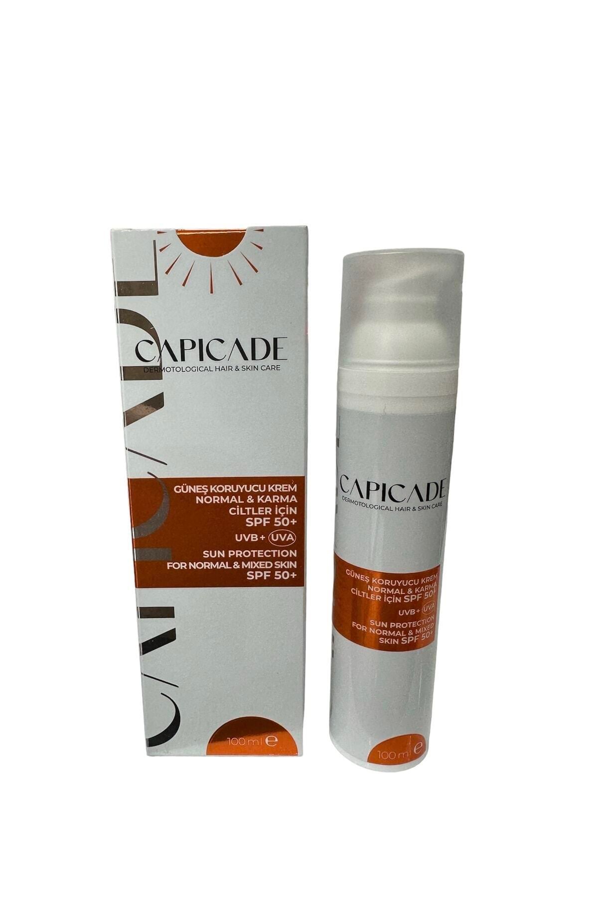 CAPİCADEYÜZ GÜNEŞ ÜRÜNLERİCapicade Güneş Koruyucu Krem Normal ve Karma Ciltler İçin Spf 50+ 100 ml
