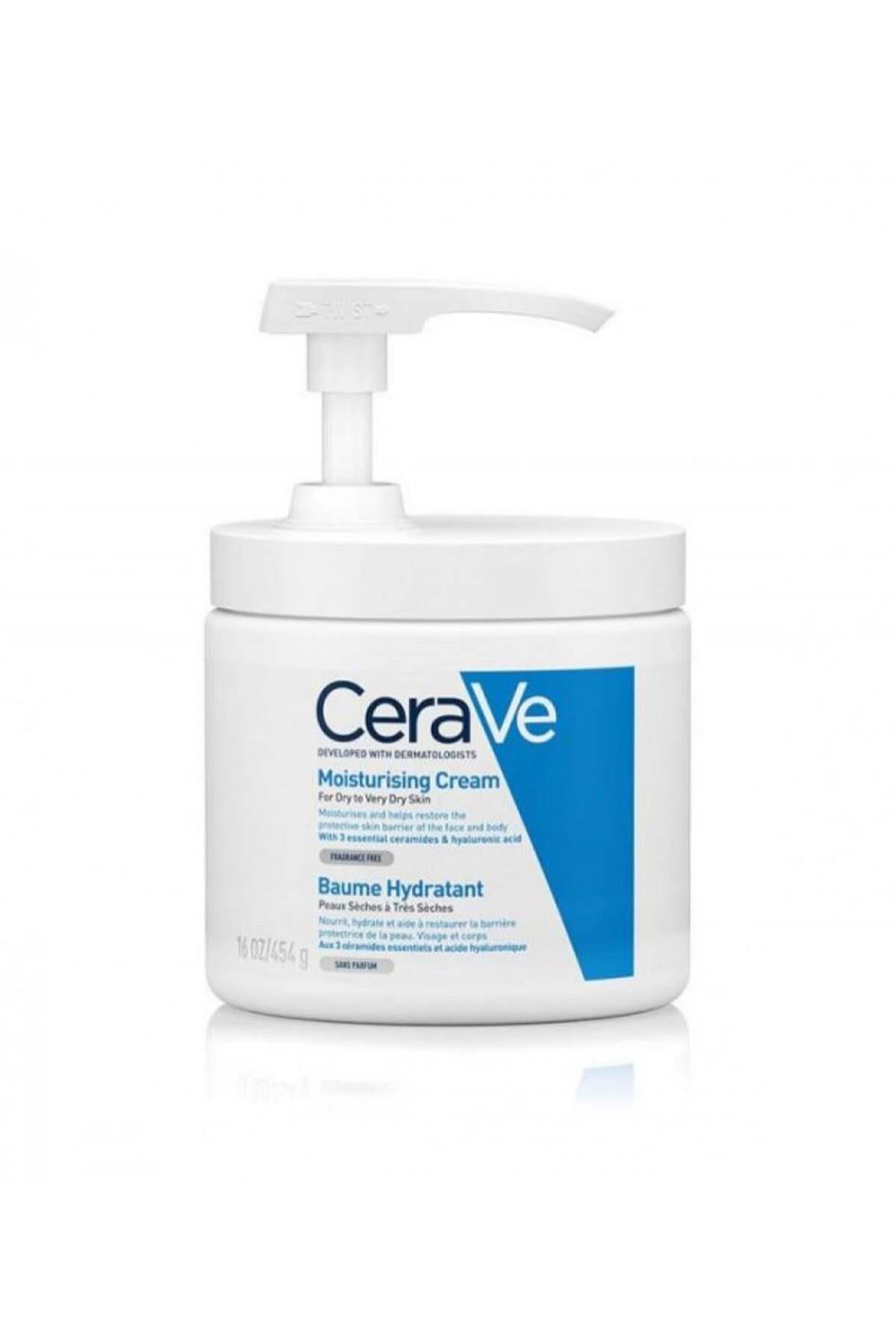 CERAVEVÜCUT NEMLENDİRİCİLERCeraVe Nemlendirici Yüz Ve Vücut Kremi - Kuru Ciltler İçin Seramid Ve Hyalüronik Asit İçerikli 454 gr - Pompalı