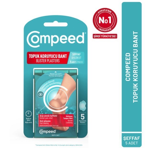 CompeedAYAK KREMLERİCompeed Topuk Koruyucu Bant Şeffaf 5'li