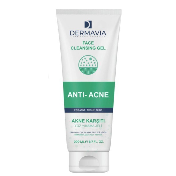 DERMAVIAYÜZ TEMİZLEYİCİLERDermavia Akne karşıtı Salisilik Asitli Parfümsüz Cilt Temizleyici Yüz Yıkama Jeli 200 ml