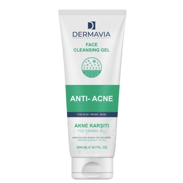 DERMAVIAYÜZ TEMİZLEYİCİLERDermavia Akne karşıtı Salisilik Asitli Parfümsüz Cilt Temizleyici Yüz Yıkama Jeli 200 ml