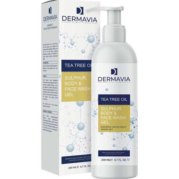 DERMAVIAYÜZ TEMİZLEYİCİLERDermavia Kükürtlü Yüz ve Vücut Yıkama Jeli 200 ml