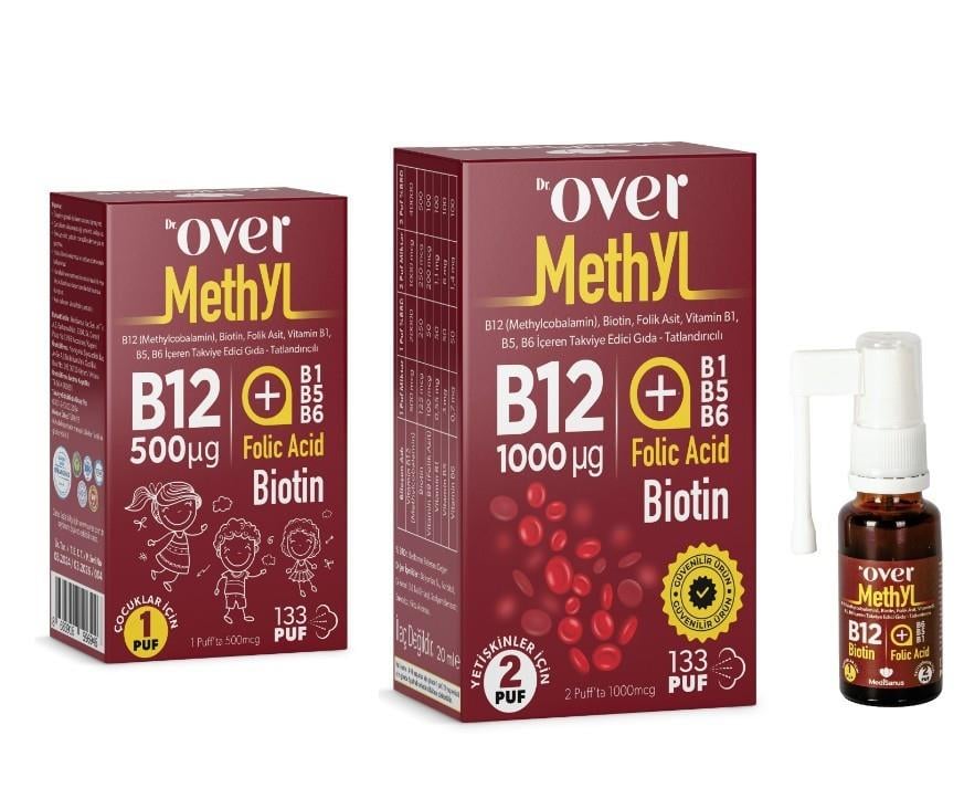DR OVERVİTAMİN-MİNERALLERDr. Over Methyl B12 Plus 500 mcg 20 ml