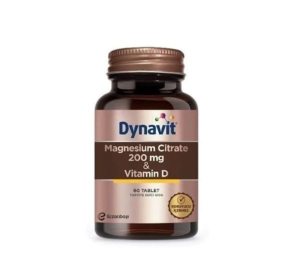 DYNAVİTVİTAMİN-MİNERALLERDynavit Magnesium Citrate 200 mg & Vitamin D 60 Tablet