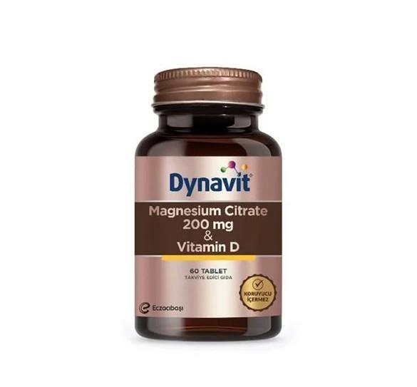 DYNAVİTVİTAMİN-MİNERALLERDynavit Magnesium Citrate 200 mg & Vitamin D 60 Tablet