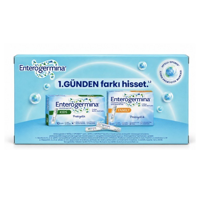ENTEROGERMİNAPROBİYOTİKLEREnterogermina Family 5 Flakon + Kids 10 Flakon Fırsat Paketi