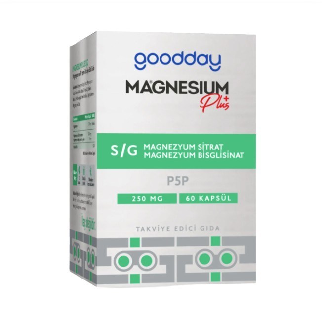 GOODDAYBESİN TAKVİYELERİGoodday Magnesium Plus SG Sitrat Bisglisinat 60 Kapsül 