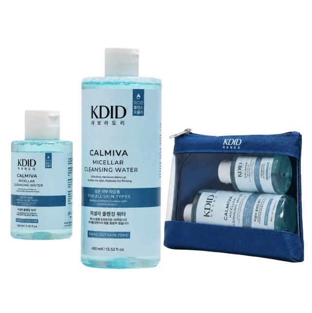 KDIDCİLT BAKIM ÜRÜNLERİKdid Miceller Water for All Skin Types  Makyaj Temizleme Suyu Seti Tüm Ciltler Calmiva 400+100 ml - Mavi