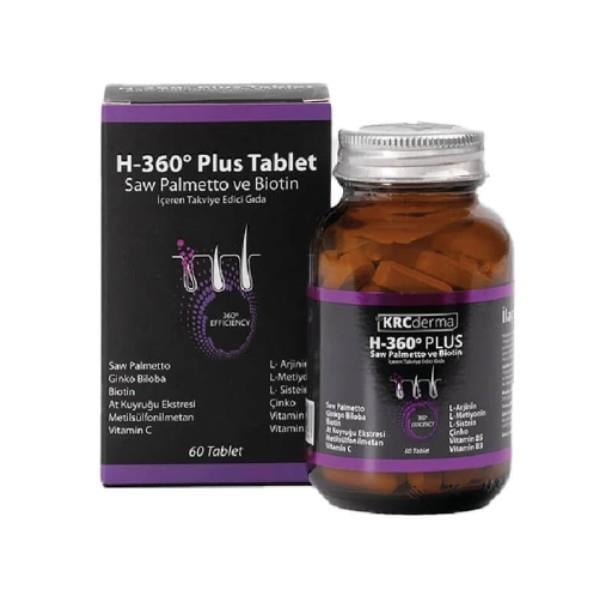 Krc DermaVİTAMİN-MİNERALLERHair 360 Plus Saw Palmetto ve Biotin 60 Tablet