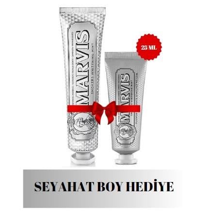 MARVİSDİŞ MACUNLARIMarvis Smokers Whitening Mint Diş Macunu 85 ml SEYAHAT BOYU 25 ML HEDİYE 