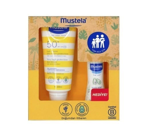 MUSTELAGÜNEŞ ÜRÜNLERİMustela Güneş Losyonu SPF50 200 ml + Mustela Hydra Bebe 100 ml
