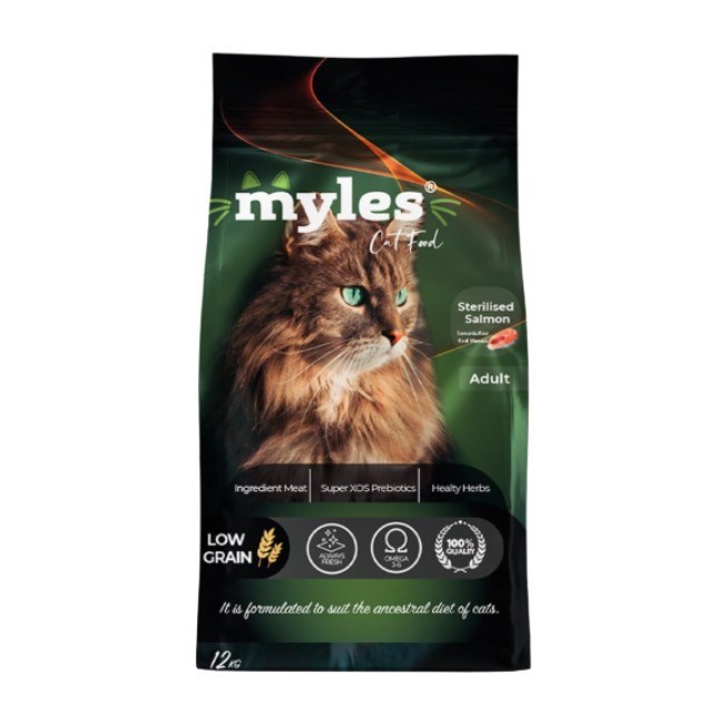 MYLESSEVİMLİ DOSTLARIMIZMyles Cat Food Somonlu Kısırlaştırılmış Kedi Maması 12 Kg