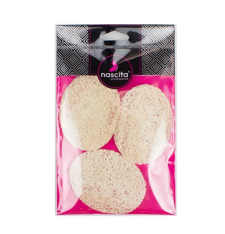 NascitaBANYO ÜRÜNLERİNascita Doğal Kabak Lifli Peeling Oval Yüz Pedi Kese 3 Adet