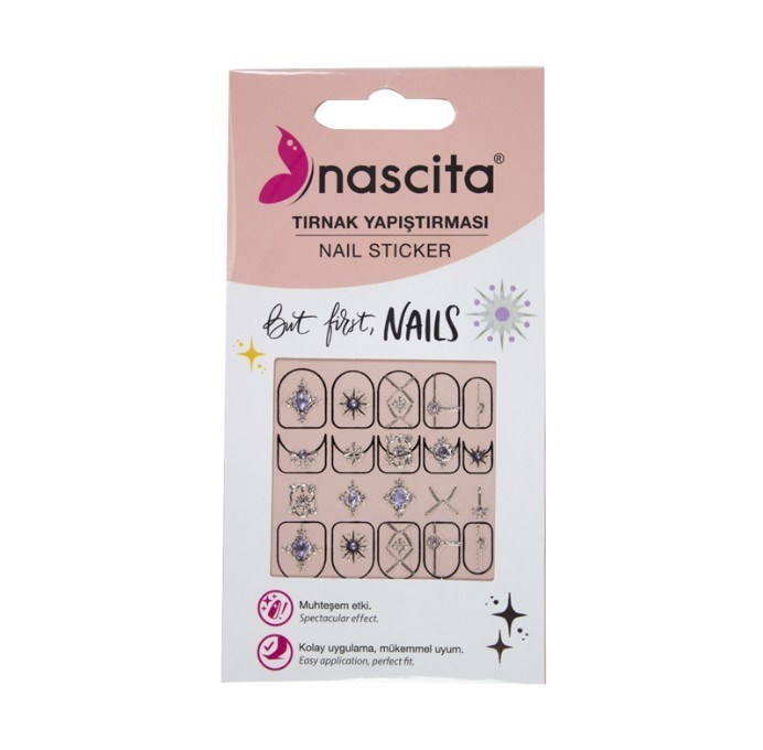 NascitaKOZMETİKNascita Tırnak Üstü Sticker Gümüş Temalı
