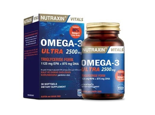 NUTRAXINOMEGA-3 / BALIK YAĞLARINutraxin Omega 3 Ultra 2500 mg 30 Kapsül