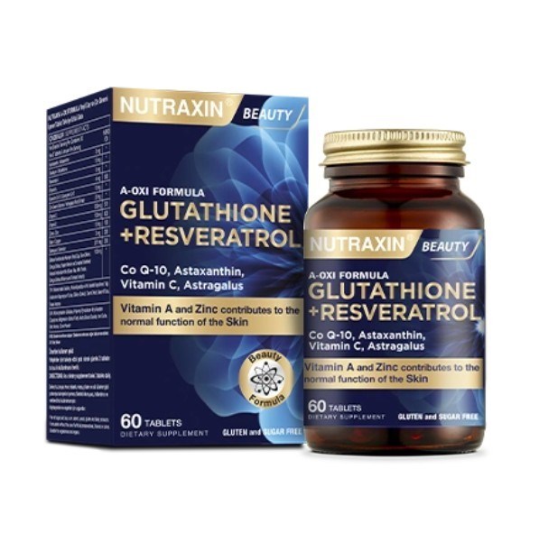 NUTRAXINVİTAMİN-MİNERALLERNutraxin A-Oxi Formula Glutathione+Resveratrol 60 Tablet