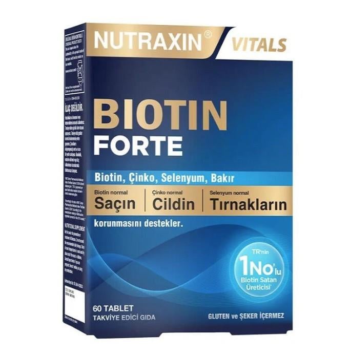 NUTRAXINVİTAMİN-MİNERALLERNutraxin Biotin Forte 60 Tablet