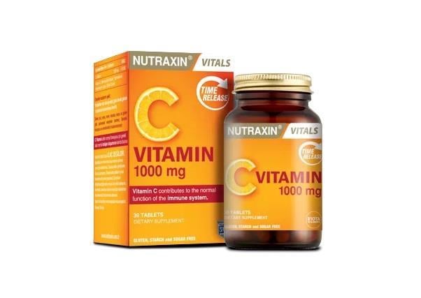 NUTRAXINVİTAMİN-MİNERALLERNutraxin C Vitamini 1000 mg Zaman Salınımlı 30 Tablet