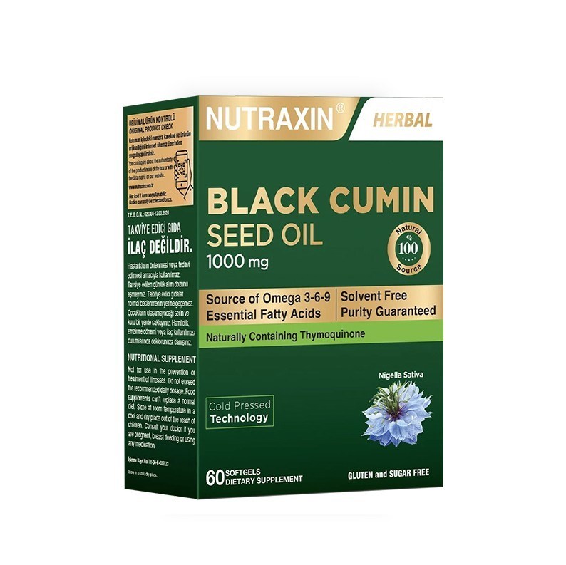 NUTRAXINVİTAMİN-MİNERALLERNutraxin Çörek Otu Yağı 1000 mg 60 Yumuşak Kapsül