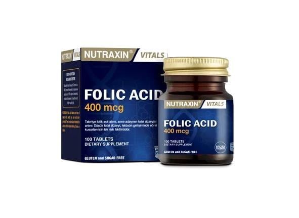 NUTRAXINVİTAMİN-MİNERALLERNutraxin Folic Acid 400 mcg 100 Tablet