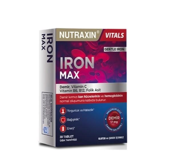 NUTRAXINVİTAMİN-MİNERALLERNutraxin Iron Max 17 mg 30 Tablet