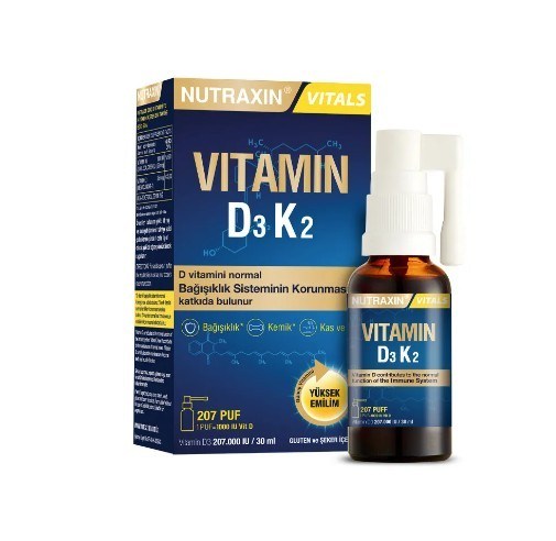 NUTRAXINVİTAMİN-MİNERALLERNutraxin Vitamin D3K2 Sprey 30 ml