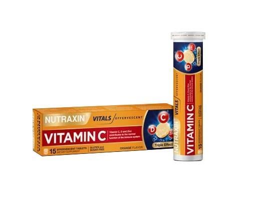 NUTRAXINVİTAMİN-MİNERALLERNutraxin Vitamin C-D-Zinc 15 Efervesan Tablet