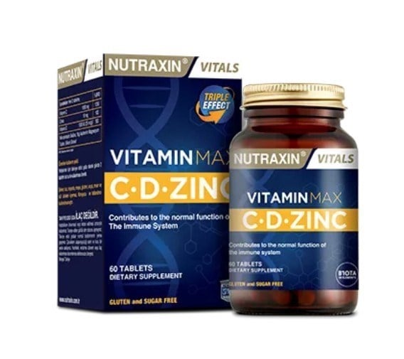 NUTRAXINVİTAMİN-MİNERALLERNutraxin Vitamin Max C + D Zinc 60 Tablet