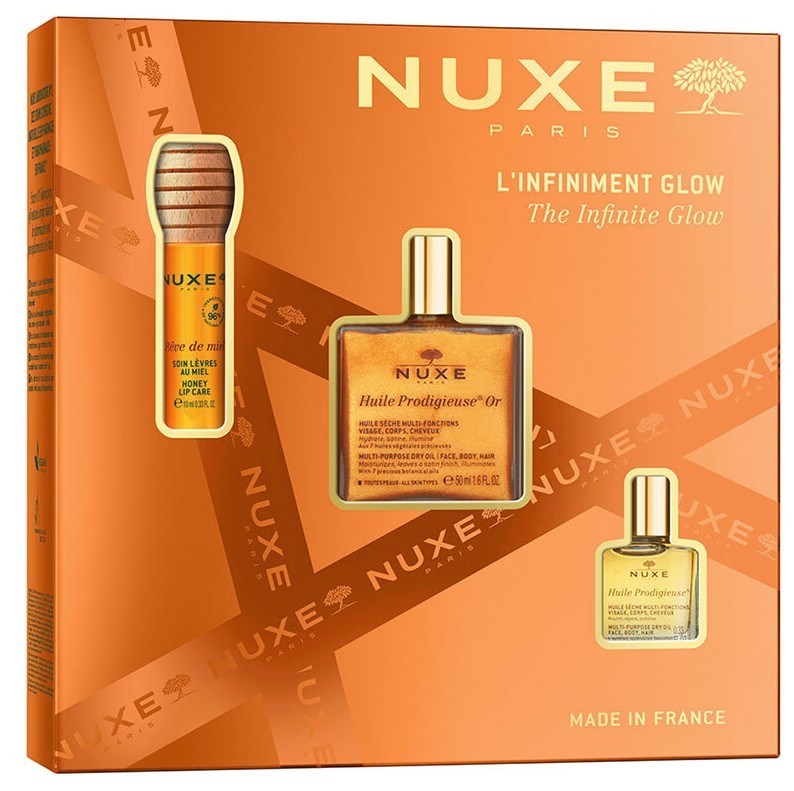 NUXECİLT BAKIM SERUMLARINuxe Nuxe Huile Prodigieuse Or Set - Kuru Yağ 50 ml + Reve De Miel Dudak Balı + Huile Prodigieuse 10 ml Hediye Seti