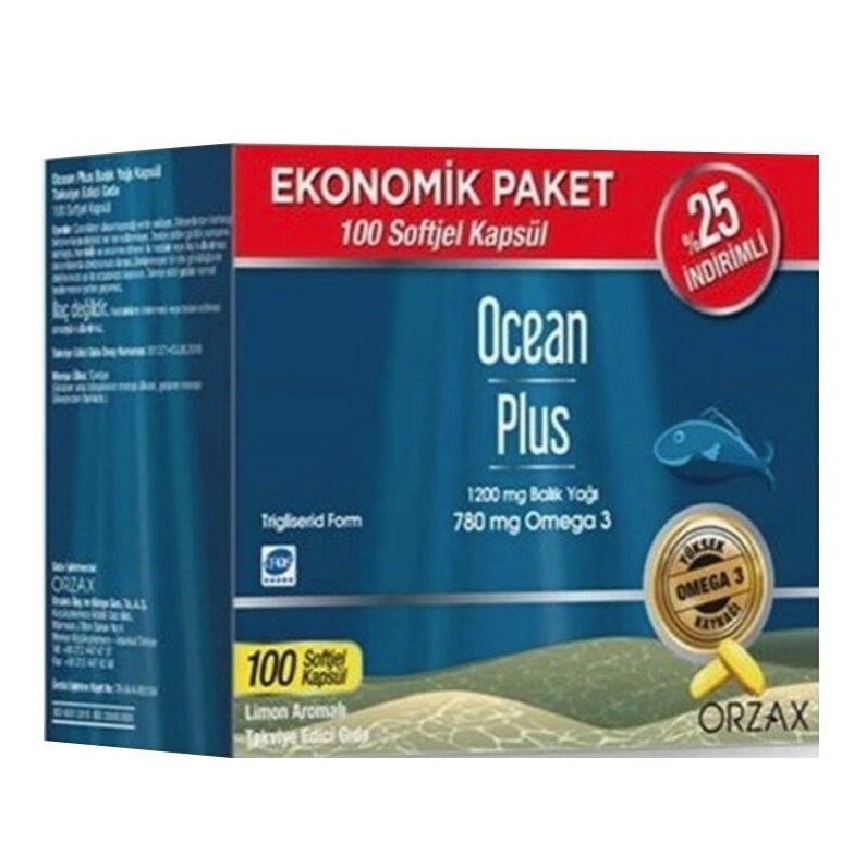 ORZAXOMEGA-3 / BALIK YAĞLARIOrzax Ocean Plus 1200 mg 100 Softjel - %25 İndirimli
