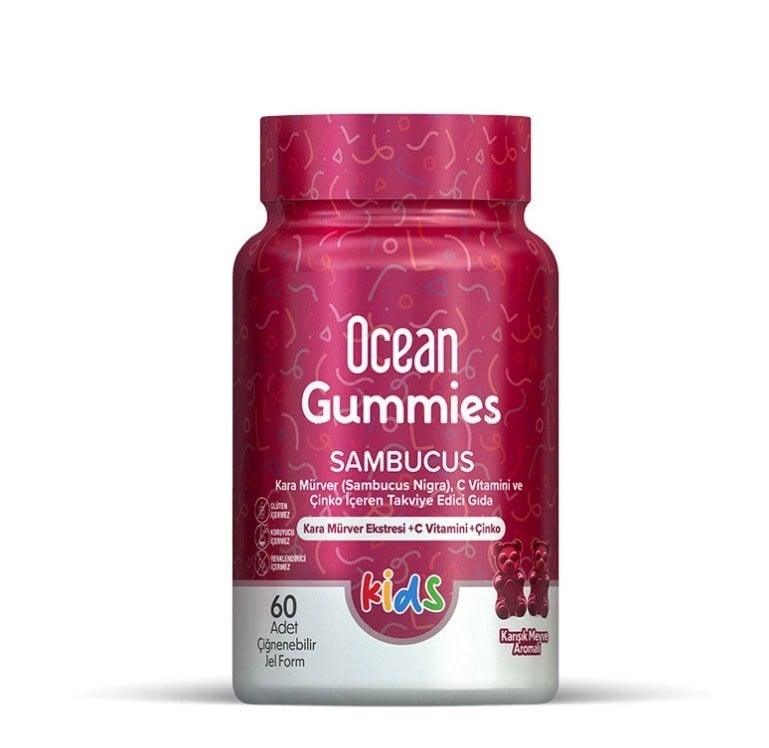 ORZAXVİTAMİN-MİNERALLEROrzax Ocean Gummies Sambucus Kids 60 Adet Çiğnenebilir Jel Form