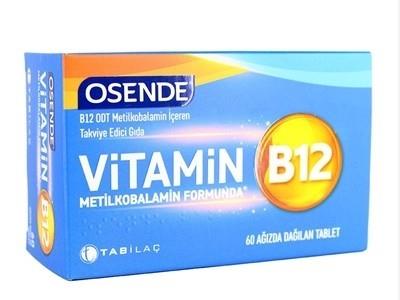 OSENDEVİTAMİN-MİNERALLEROsende Vitamin B12 60 Tablet