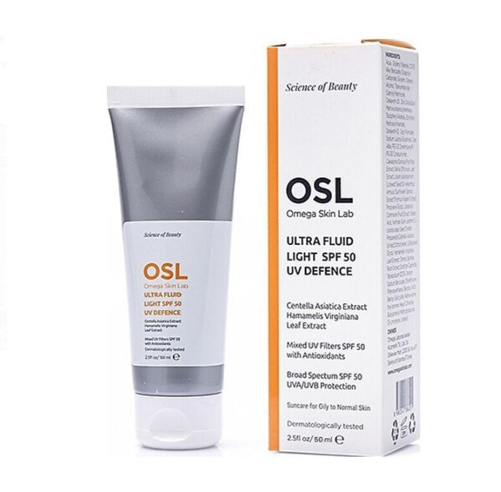 Osl Omega Skin LabYÜZ GÜNEŞ ÜRÜNLERİOsl Omega Skin Lab Ultra Fluid Light Yağlı ve Sivilceye Yatkın Ciltler için SPF 50+ UV Defence 50 ml