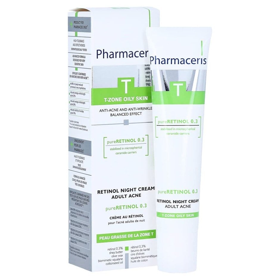 PHARMACERİSCİLT BAKIM SETLERİPharmaceris Pure Retinol 0,3 Kırışıklık ve Akne Karşıtı Yağlı Ciltler İçin Gece Kremi 40 ml