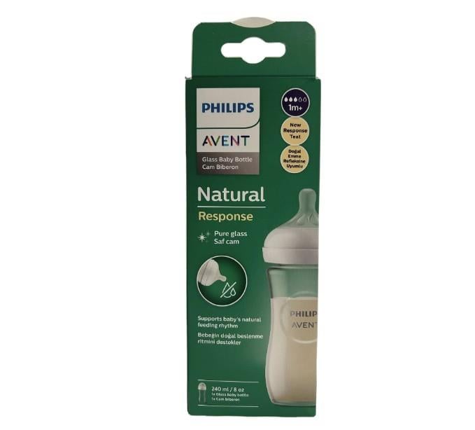 PHILIPS AVENTBİBERON VE EMZİKLERPhilips Avent Natural Response Doğal Tepkili Cam Biberon 1+ Ay 240 ml SCY933/01