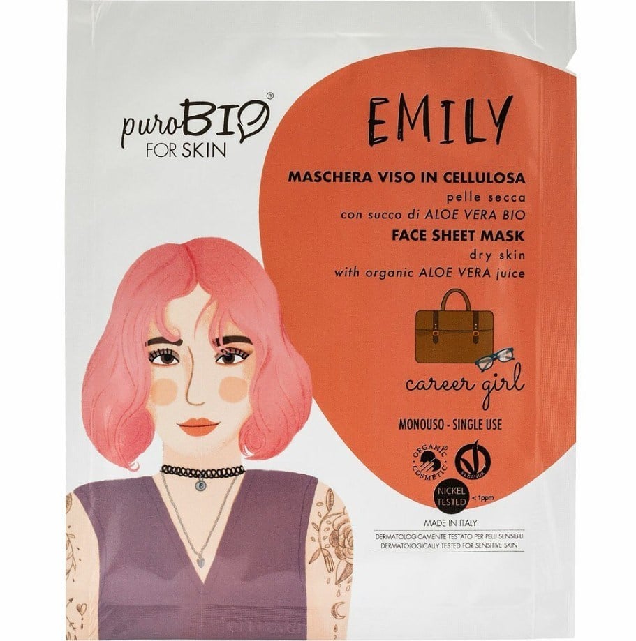 PuroBioCİLT BAKIM ÜRÜNLERİPuroBio Emıly Face Sheet Mask Dry Skin Career Girl Aloe Vera 10 ml - Tek Kullanım