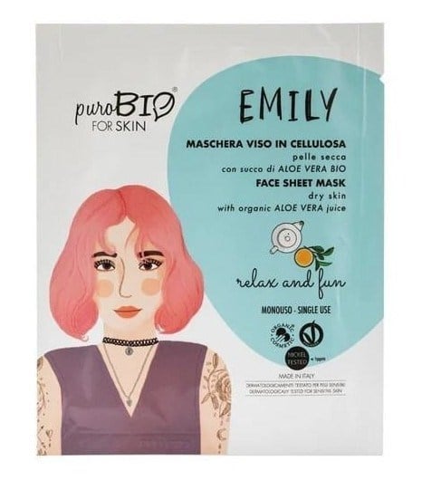 PuroBioCİLT BAKIM ÜRÜNLERİPurobio Face Sheet Mask For Dry Skin Emily Relax and Fun - Tek Kullanım