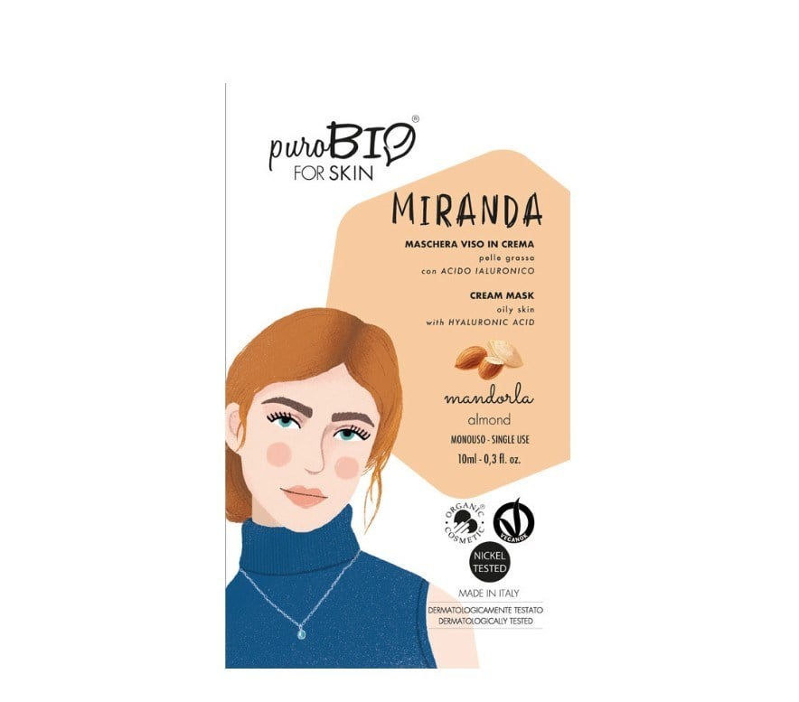 PuroBioCİLT BAKIM ÜRÜNLERİPuroBio Miranda Cream Mask Oily Skin Almond Badem 10 ml - Tek Kullanım