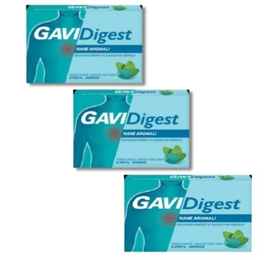 RECKITTVİTAMİN-MİNERALLERGavidigest Nane Aromalı Şekersiz 12 Pastil 3'lü