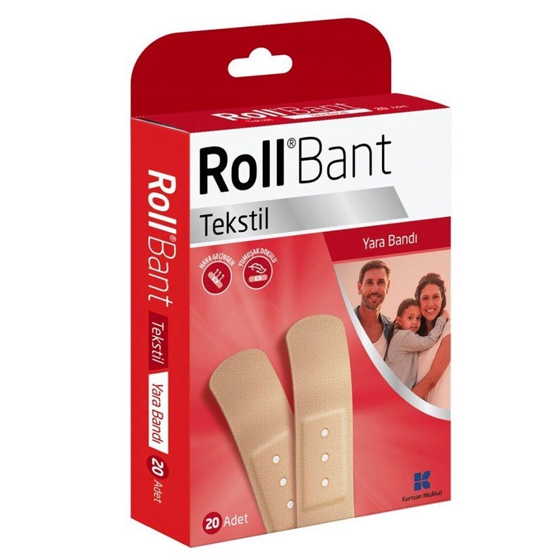 ROLLGENEL SAĞLIK ÜRÜNLERİRoll Bant Tekstil Yara Bandı 20'li