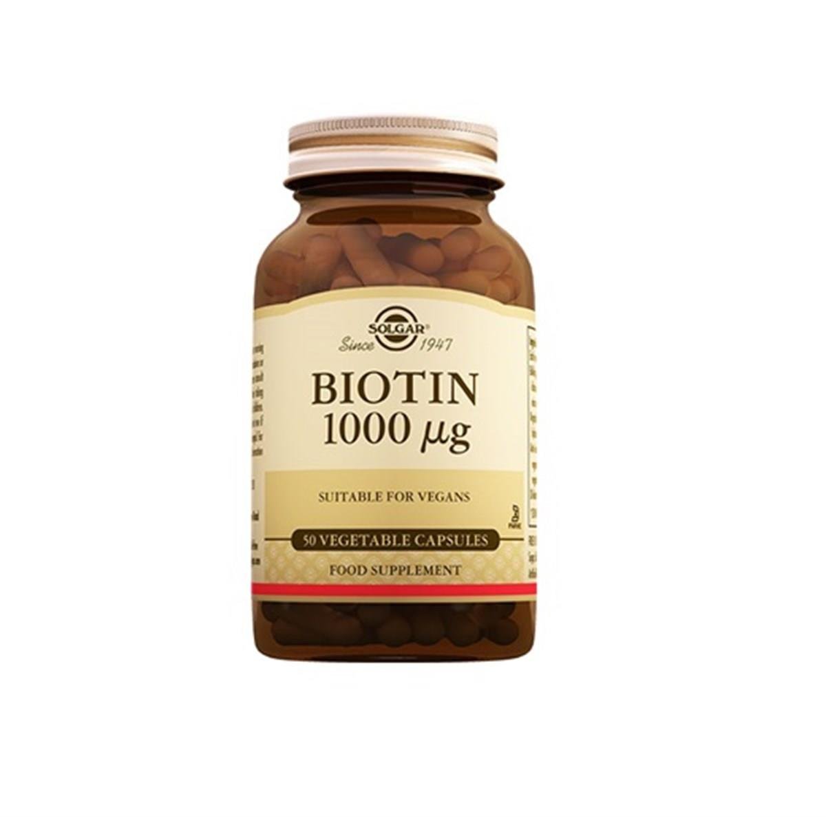 SOLGARVİTAMİN-MİNERALLERSolgar Biotin 1000 mcg 50 Kapsül