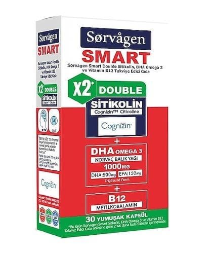 SORVAGENOMEGA-3 / BALIK YAĞLARISorvagen Smart Double Sitikolin Dha Omega 3 ve B12 30 Kapsül