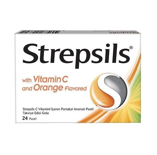 STREPSILSGÖZ-KULAK BURUN BOĞAZ SAĞLIĞIStrepsils Portakal & C Vitamini Aromalı 24 Pastil