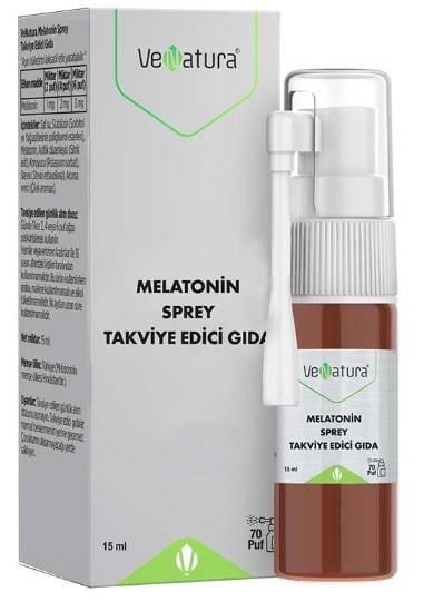 VENATURABİTKİSEL ÜRÜNLERVenatura Melatonin Sprey Takviye Edici Gıda 15 ml