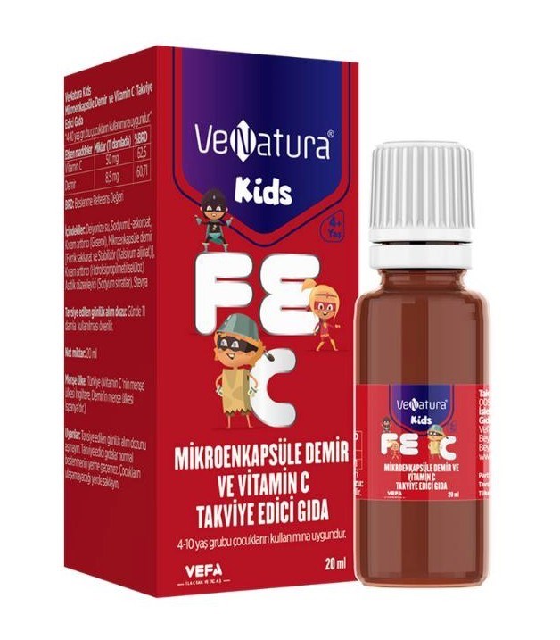 VENATURAÇOCUKLAR İÇİN BESİN TAKVİYELERİVenatura Kids Mikroenkapsüle Demir ve Vitamin C Takviye Edici Gıda 20 ml