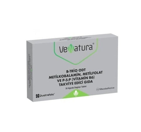 VENATURAVİTAMİN-MİNERALLERVenatura B-Trio ODT Metilkobalamin Metil Folat ve Vitamin B6 30 Tablet