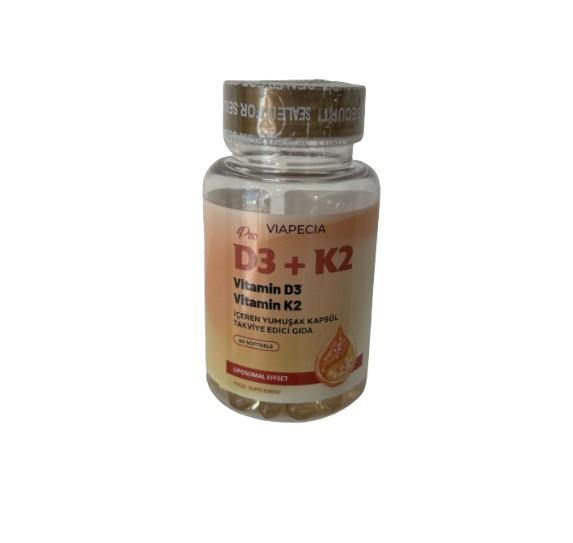 VİAPECİAVİTAMİN-MİNERALLERViapecia Pro D3K2 60 Soft Gel