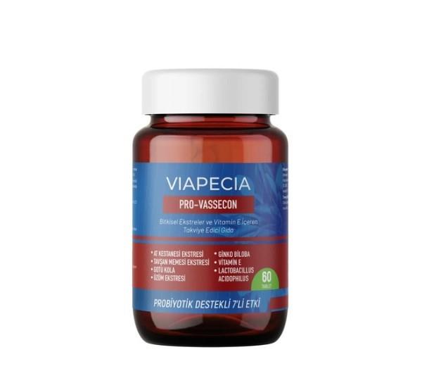 VİAPECİAVİTAMİN-MİNERALLERViapecia Pro-Vassecon Bitkisel Ekstreler ve Vitamin E İçeren Takviye Edici Gıda 60 Tablet
