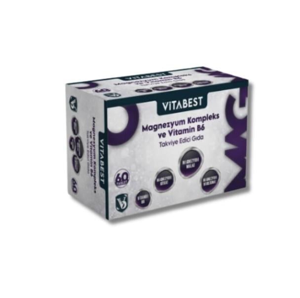 VİTABESTVİTAMİN-MİNERALLERVitabest Magnezyum Kompleks ve Vitamin B6 60 Tablet