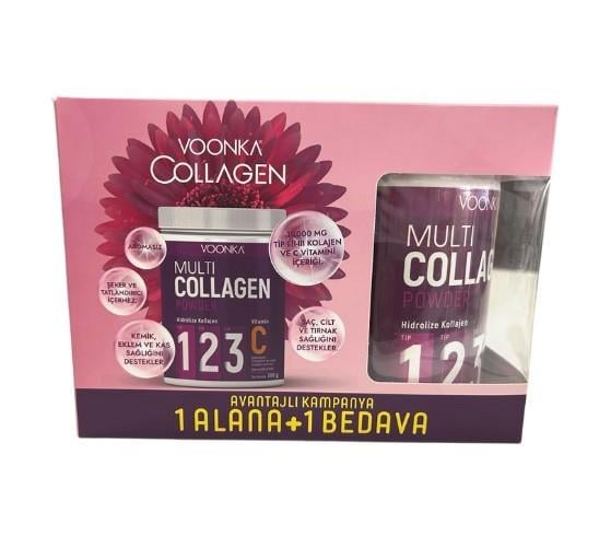 VOONKAKOLAJENLERVoonka Multi Collagen Powder Vitamin C İçeren Takviye Edici Gıda 300 + 300 gr